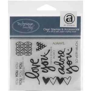  Hearts Clear Stamp Set (Technique Tuesday) Arts, Crafts 