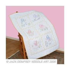  Stamped White Lap Quilt Top 38X58 Sunbonnet Sue Arts 