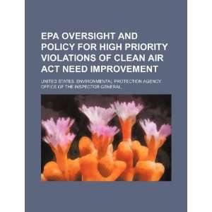  EPA oversight and policy for high priority violations of 