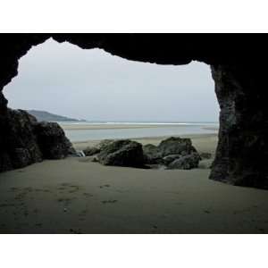 Looking Out to the Sea from a Cave Along a Northern California Beach 