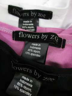 LOT 3 FLOWERS BY ZOE GIRLS Short Sleeve Shirts Sz L  