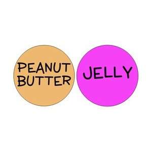  Set of 2 PEANUT BUTTER and JELLY Duo Pinback Buttons 1.25 