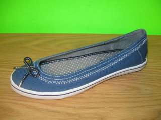 New TOMMY HILFIGER Blue Bow Ballet Flats Slip Ons Skimmers SHOES 