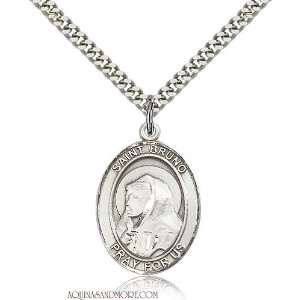  St. Bruno Large Sterling Silver Medal Jewelry