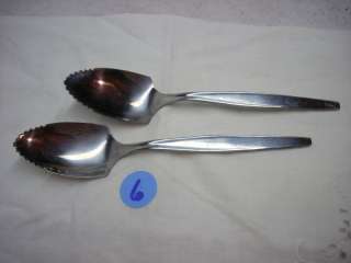 Set 2 Grapefruit Spoon Serrated Tip Stainless  