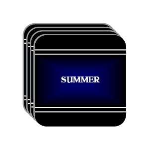 Personal Name Gift   SUMMER Set of 4 Mini Mousepad Coasters (black 