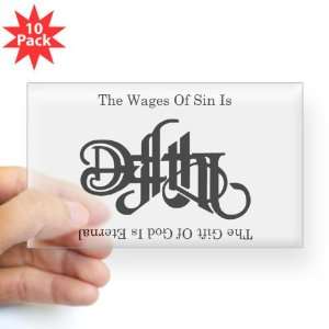   Clear (Rectangle 10Pk) The Wages Of Sin Is Death 