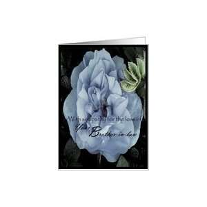  Sympathy, Brother in law, Dusty Blue Wild Rose Card 