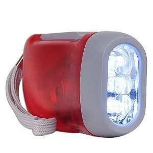  3 LED Squeeze Torch Flashlight   Battery Free (Red)