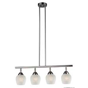  Celina 4 Light Linear In Polished Chrome And White Glass 