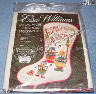 Elsa Williams CHRISTMAS CAROLERS Crewel Stocking Kit  