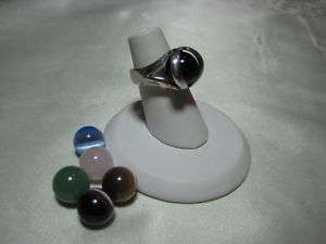 Interchangeable Orb Ring Silver 10 MM 6 Balls Spheres  