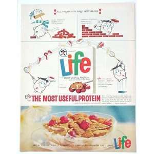  1963 Quaker Life Cereal Protein Character Print Ad (2432 