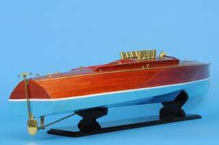 DIXIE II HYDROPLANE SPEED BOAT MODEL WOODEN SCALE HAND MADE NEW S/O 