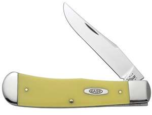 CASE XX KNIVES SMOOTH YELLOW BACK POCKET KNIFE 7380 NEW  
