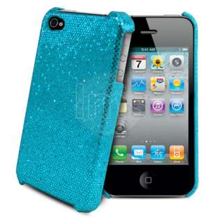 Light Blue Sparkle Glitter Case For Apple Iphone 4 4G  
