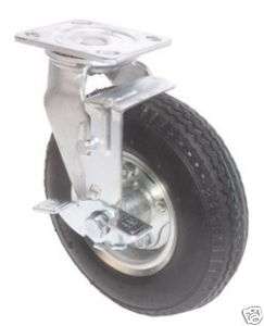 10x3 1/2 Pneumatic Rubber Wheel Swivel Brake Caster  