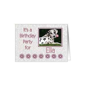  Birthday party invitation for Ella   Dalmatian puppy dog 
