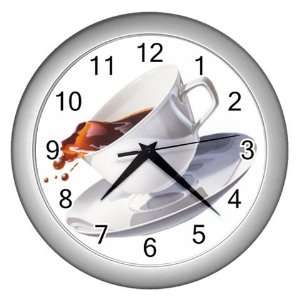  Spilling Coffee Cup Design Plastic 10 Inch Wall Clock 