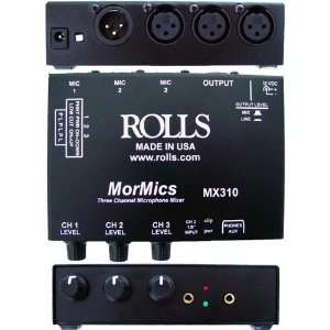    Rolls MX310 MorMics 3 Channel Mic Mixer/Combiner Electronics