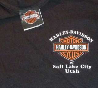 HARLEY DAVIDSON T Shirt SALT LAKE CITY Vintage BLACK Motorcycle BIKER 