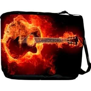  Rikki KnightTM Flaming Guitar Messenger Bag   Book Bag 