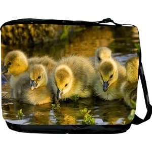 com Rikki KnightTM Four Yellow Ducklings in Pond Messenger Bag   Book 