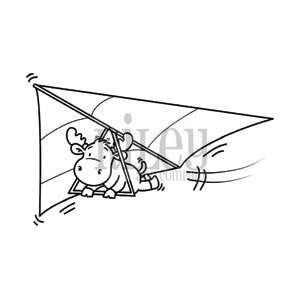  Riley & Company Cling Mount Rubber Stamp Hang Gliding Riley 