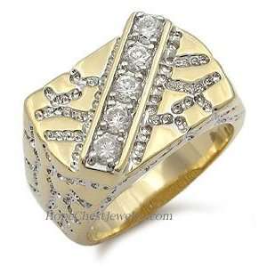      CZ RING FOR MEN   14K Gold Plated Mens CZ Ring Size 9 Jewelry