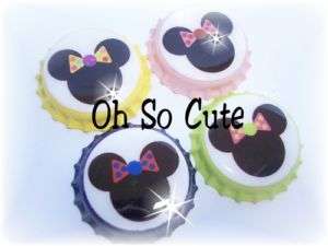 OhSoCute Minnie Mouse Party Bottle Caps, Bow Centers  