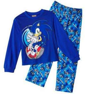 SONIC The Hedgehog Pajamas PJS Shirt Pants Size 4 6 8  