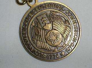 Slovak American Bicentennial 1776 1976 Brass Key Chain  