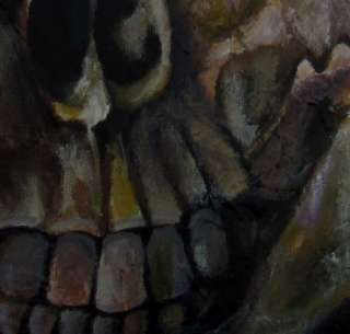 Original HALLOWEEN Painting CES  Horror Macabre SKULL Teeth EYE 