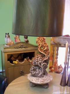 Mid Century MODERN Floral POP Art Plaster Lamp  