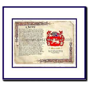  Chevre Coat of Arms/ Family History Wood Framed