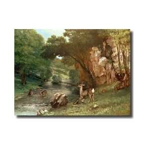  Deer By A River chevreuils A La Riviere Giclee Print