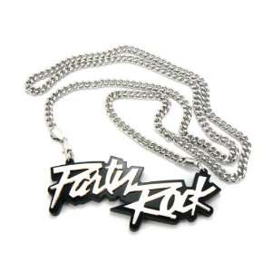   Party Rock Pendant with a 36 Inch Cuban Chain Necklace Sorry For Party