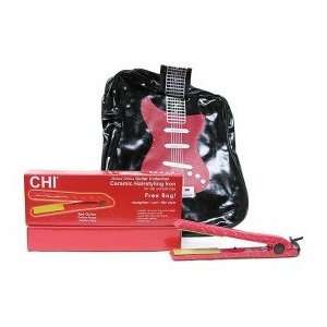  CHI Ceramic Flat Iron Red Guitar Collection with Free Bag 