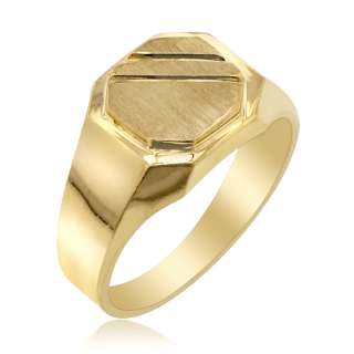 MENS 14K SOLID YELLOW GOLD SIGNET RING BAND  