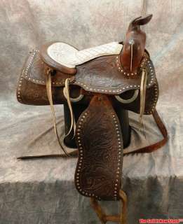   Cowboy Ranch Riding Horse Saddle Fancy Tooled Leather SemiQH  