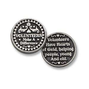  Volunteers Make a Difference Pewter Pocket Good Luck Love 