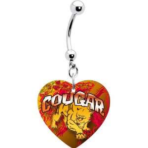  Heart Sizzling Cougar Belly Ring Jewelry