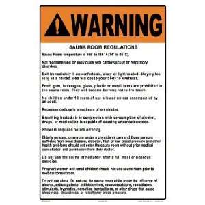  Sign Warning Sauna Room Regs 5508Wa1218E