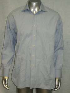 Mens CHARLES TYRWHITT Blue Cotton Striped Dress Shirt Sz 16 34  