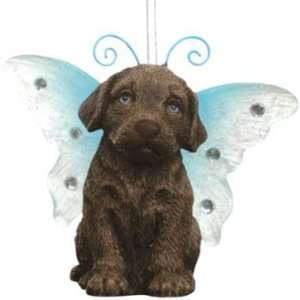  Winged Chocolate Lab Puppy Ornament