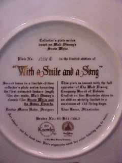 Walt Disney Snow White With A Smile And A Song Plate  