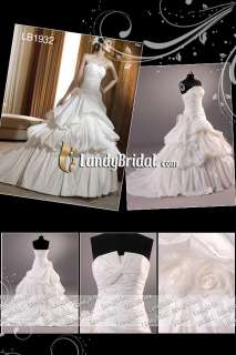 New Design Cheap White/Ivory Wedding Dress Bridal Gown Free 