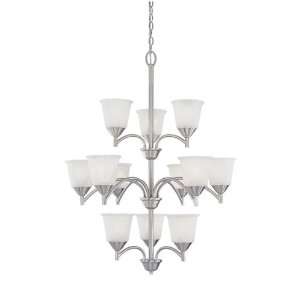  Solari   interior chandelier in satin platinum with white 