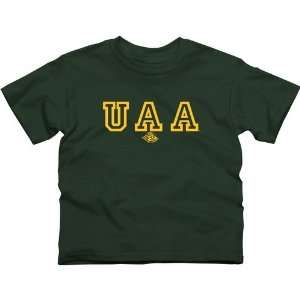  Alaska Seawolves Youth Wordmark Logo T Shirt   Green 