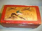 VINTAGE JAPAN BLK LACQUER I WOOD JEWELRY MUSIC BOX TOYO  